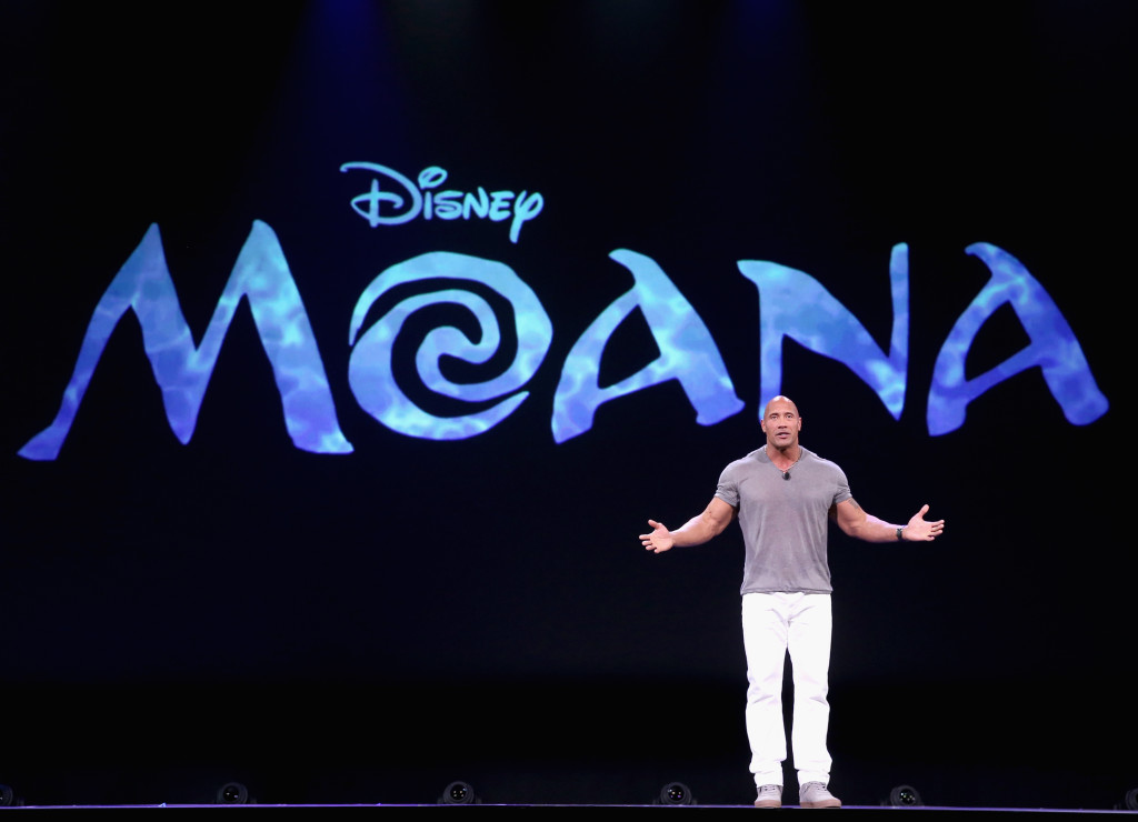 ANAHEIM, CA - AUGUST 14:  Actor Dwayne Johnson of MOANA took part today in "Pixar and Walt Disney Animation Studios: The Upcoming Films" presentation at Disney's D23 EXPO 2015 in Anaheim, Calif.  (Photo by Jesse Grant/Getty Images for Disney) *** Local Caption *** Dwayne Johnson