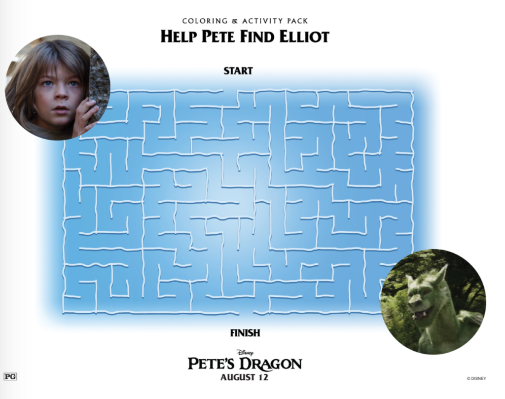 Pete's Dragon Activity Sheets